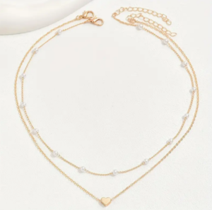 مجموعة قلادة قلب الموضة 2 قطعة بأناقة سلسلة زخرفة من اللؤلؤ الاصطناعي قلادة عارضة للإكسسوارات العادية 1 مجموعة قلادة قلب الموضة 2 قطعة بأناقة سلسلة زخرفة من اللؤلؤ الاصطناعي قلادة عارضة للإكسسوارات العادية