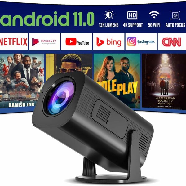 GINCSRI Mini Projector [Android 11.0] 12000LUX