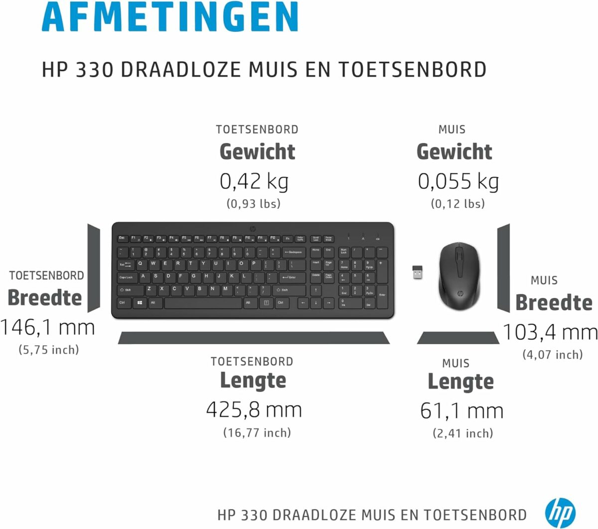 HP 330 Wireless Black Keyboard and Mouse