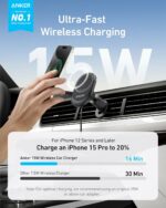 Anker MagSafe Wireless Car Charger Compatible, MagGo Fast 15W Car