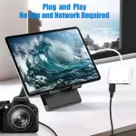 SCICNCE Lightning to USB 3.0 Camera Adapter Compatible with iPhone iPad, iPhone USB Adapter with 2 USB 3.0 and 1 Charging Port, No Application, Plug and Play (White)