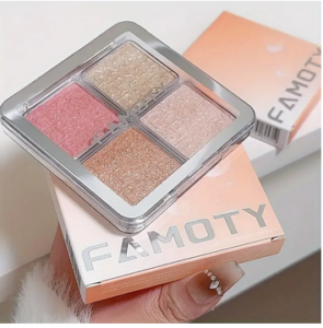 لوحة هايلايتر وكونتور بـ4 ألوان - مقاومة للماء، بريق طويل الأمد لجميع درجات البشرة، تفتيح وتحديد الملامح 1 لوحة هايلايتر وكونتور بـ4 ألوان - مقاومة للماء، بريق طويل الأمد لجميع درجات البشرة، تفتيح وتحديد الملامح