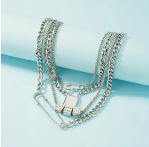 سلسلة متعددة الطبقات الذهبي قفل النرد دبوس تصميم قلادة قلادة البوهيمي أنيقة نمط 18 كيلو مطلية بالذهب مجوهرات أنثى هدية 5 متعدد الطبقات الذهبي قفل النرد دبوس تصميم قلادة قلادة البوهيمي أنيقة نمط 18 كيلو مطلية بالذهب مجوهرات أنثى هدية