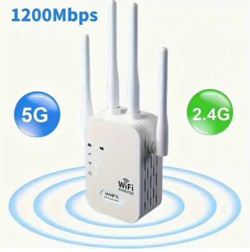 موسع WIFI، معزز الإشارة، 1200Mbps 2.4＆5GHz ثنائي النطاق