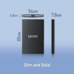 Lexar SL500 External SSD 1TB, USB3.2 Gen2x2 Portable SSD, PSSD up to 2000MB/s Read, 1800MB/s Write, External Solid State Drive with Metal Design, DataShieldTM 256-bit AES Encryption(LSL500X001T-RNBNG)