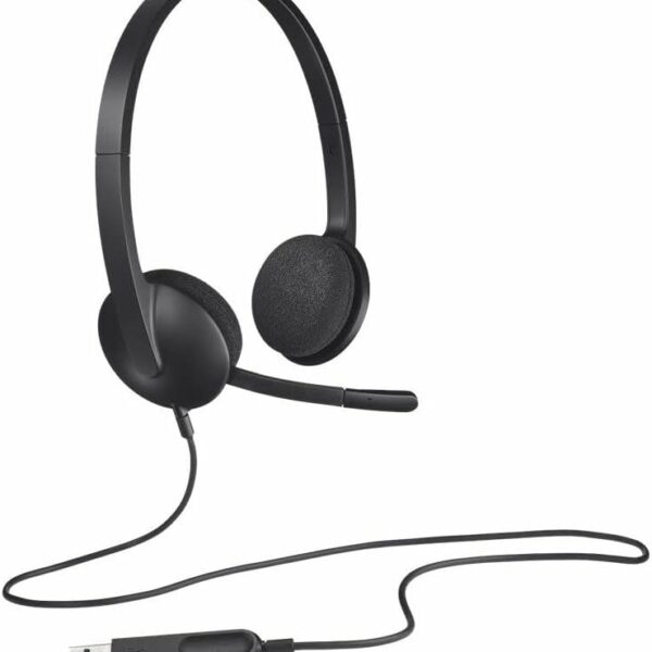 Logitech H340 Wired Headset, Stereo Headphones With Noise-Cancelling Microphone, Usb, Pc/Mac/Laptop - Black