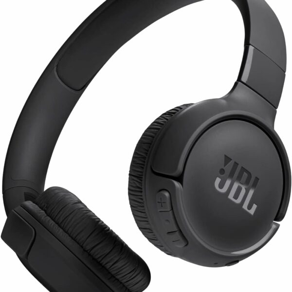 JBL Tune 520BT Wireless On-Ear Headphones, Pure Bass Sound, 57H Battery with Speed Charge, Hands-Free Call + Voice Aware, Multi-Point Connection, Lightweight and Foldable - Black, JBLT520BTBLKEU