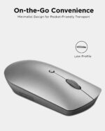 Lenovo 600 Bluetooth Silent Mouse, Blue Optical Sensor, Adjustable DPI, 4 Button, Microsoft Swift Pair, Windows, Chrome, GY50X88832, Gray