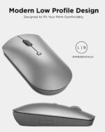 Lenovo 600 Bluetooth Silent Mouse, Blue Optical Sensor, Adjustable DPI, 4 Button, Microsoft Swift Pair, Windows, Chrome, GY50X88832, Gray