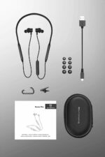 SoundPEATS Force Pro Dual Dynamic Drivers Bluetooth 5.2 Headphones, Waterproof Neckband Wireless Sports Earbuds with Crossover, APTX HD Audio Built in Mic 22 Hours Playtime