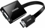 UGREEN Active HDMI to VGA Adapter Converter with 3.5mm Audio Jack up to 1080P Compatible for PC, Laptop, Ultrabook, Raspberry Pi, Chromebook - Black