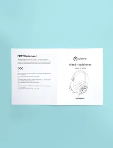 iClever Kids Headphones, Wired Headphones for Kids 85dBA Safe Volume Limit, Stereo Sound Foldable Adjustable Over Ear, 3.5mm Jack Boys Girls Childrens Headphones for School/Travel/Tablet/PC