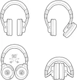 Audio-Technica Ath-M40X Professional Headphones - Black