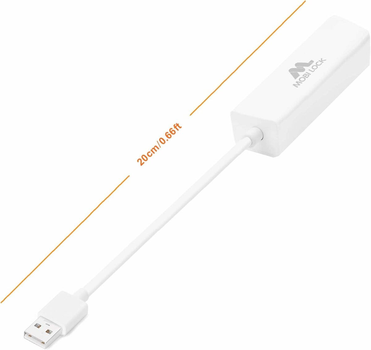 USB Ethernet (LAN) Network Adapter Compatible with Laptops, and All USB 2.0 Compatible Computers Including Windows 7 to 11, Vista, all Mac OS X, and macOS - by Mobi Lock