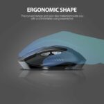 INPHIC Wireless Mouse, [Upgraded: Battery Level Visible] Large Ergonomic Rechargeable 2.4G Optical PC Laptop Cordless Mice with USB Nano Receiver, Black