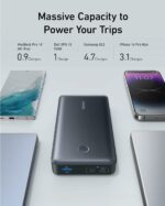 Anker Power Bank, 24,000mAh 65W Portable Charger, 537 Power Bank (PowerCore 24K for Laptop), for Dell XPS, Microsoft Surface, iPad Pro, iPhone 16/15 Series, Macbook, Apple Watch Series 5, and More