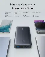 Anker Power Bank, 24,000mAh 65W Portable Charger, 537 Power Bank (PowerCore 24K for Laptop), for Dell XPS, Microsoft Surface, iPad Pro, iPhone 16/15 Series, Macbook, Apple Watch Series 5, and More