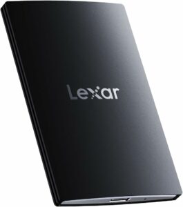 Lexar SL500 External SSD 1TB, USB3.2 Gen2x2 Portable SSD, PSSD up to 2000MB/s Read, 1800MB/s Write, External Solid State Drive with Metal Design, DataShieldTM 256-bit AES Encryption(LSL500X001T-RNBNG)