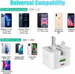 Necomi USB C Charger, ® 20W Fast Charge Wall Plug, 2 Ports PD&QC 3.0 Fast Charger Plug Compatible for iPhone 13/13 Pro 12/12 Pro/12 Pro Max/11/XS/XR, iPad, Galaxy