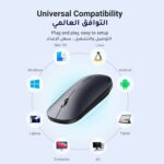 UGREEN Wireless Mouse, Slim Mouse Silent Mice Noiseless for Laptop with 2.4G USB Adapter Ultrafast Scrolling Portable Mouse 4 Adjustable DPI Compatible with PC HP Lenovo ASUS Dell Smart TV-Black