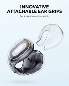 Soundcore C30i by Anker, Open-Ear Earbuds, Clip-On Headphones, Lightweight Comfort, Stable Fit, Firm-Shell Design, Attachable Ear Grips, Big Drivers for Clear Audio, 30H Play, IPX4 Water-Resistant