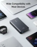 Anker Power Bank, 24,000mAh 65W Portable Charger, 537 Power Bank (PowerCore 24K for Laptop), for Dell XPS, Microsoft Surface, iPad Pro, iPhone 16/15 Series, Macbook, Apple Watch Series 5, and More