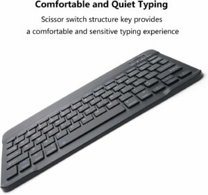 Rechargeable Bluetooth Keyboard and Mouse Combo Ultra-Slim Portable Compact Wireless Mouse Keyboard Set for Android Windows Tablet Cell Phone iPhone iPad Pro Air Mini, iPad OS/iOS 13 and above (Black)