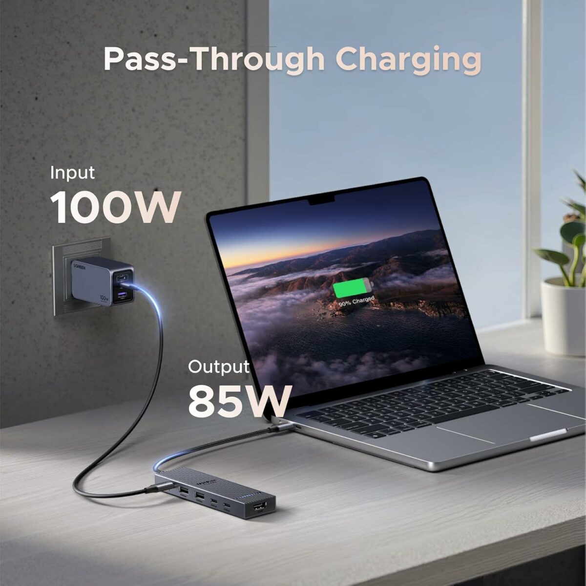 UGREEN Revodok USB-C Hub 6-in-1 10Gbps USB C 3.2 & USB-A 3.2 4K 60Hz HDMI, 100W Power Delivery Type C Hub Multiport Adapter for MacBook Pro/Air, iPad Pro, HP, Dell