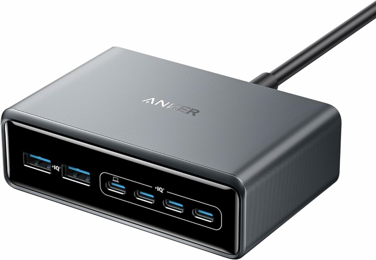 Anker Prime Charger, 200W 6-Port GaN Charging Station, Fast Charging USB C Charger, Compatible with iPhone 16/15/14 Series, MacBook Pro/Air, iPad Pro, Dell XPS, Galaxy S24/S23, Huawei, Xiaomi, Vivo