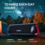 Baytion Portable Bluetooth Speaker, Portable Wireless Speaker with IPX5 Waterproof|TWS Paring|BT5.3|HD Sound|Up to 24H Playtime|Premium Design| Beat-Dynamic Light Show, for Party,Games,Movies,Outdoor