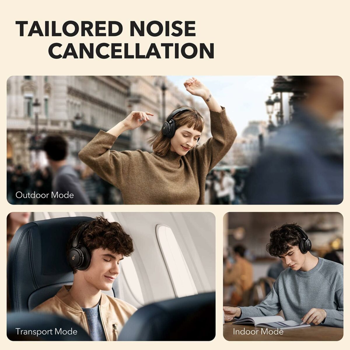 Soundcore by Anker Life Q30 Hybrid Active Noise Cancelling Headphones with Multiple Modes, Hi-Res Sound, Custom EQ via App, 50H Playtime, Comfortable Fit, Bluetooth, Multipoint Connection