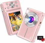 Exrp Digital Camera, FHD 1080P Digital Camera for Kids with 32GB SD Card 16X Digital Zoom, Compact Camera Point and Shoot Digital Cameras Portable Mini Camera for Teens Students Boys Girls Seniors