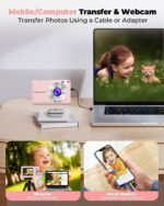 Exrp Digital Camera, FHD 1080P Digital Camera for Kids with 32GB SD Card 16X Digital Zoom, Compact Camera Point and Shoot Digital Cameras Portable Mini Camera for Teens Students Boys Girls Seniors