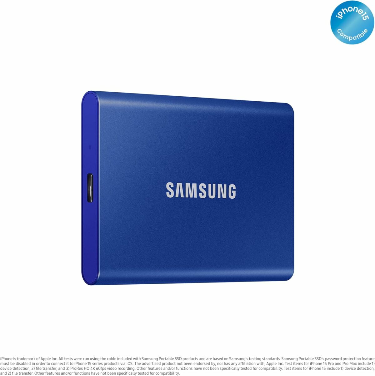 Samsung T7 Portable SSD - 1 TB - USB 3.2 Gen.2 External SSD Indigo Blue (MU-PC1T0H/WW)