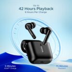 boAt Airdopes 141 Bluetooth Truly Wireless in Ear Earbuds with mic, 42H Playtime, Beast Mode(Low Latency Upto 80ms) for Gaming, ENx Tech, ASAP Charge, IWP, IPX4 Water Resistance (Bold Black), One Size