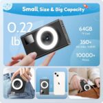 Digital Camera for Kids Fill Light, 1080P FHD Camera, Vintage Camera, Retro Digital Camera CCD for Teens Boys Girls Seniors Student Children, 64GB SD Card, 16X Zoom (Black) (Black)