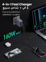 UGREEN Nexode Pro 160W USB C Charger【Upgraded GaN II Tech】 4-Port GaN Laptop Charger Type C Compact Fast Wall Charger Adapter for MacBook Pro/Air, Dell XPS, iPad Pro, iPhone, Samsung, Steam Deck, etc