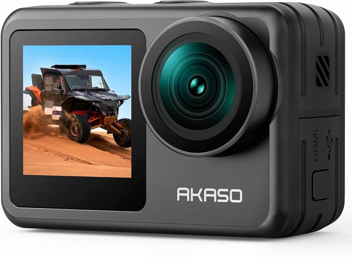 AKASO Brave 7 LE 4K30FPS 20MP Action Camera 40M Underwater Camera WiFi Waterproof Camera with Touch Screen EIS 2.0 Zoom Remote Control Vlog with 2X 1350mAh Batteries Support External Microphone