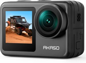 AKASO Brave 7 LE 4K30FPS 20MP Action Camera 40M Underwater Camera WiFi Waterproof Camera with Touch Screen EIS 2.0 Zoom Remote Control Vlog with 2X 1350mAh Batteries Support External Microphone