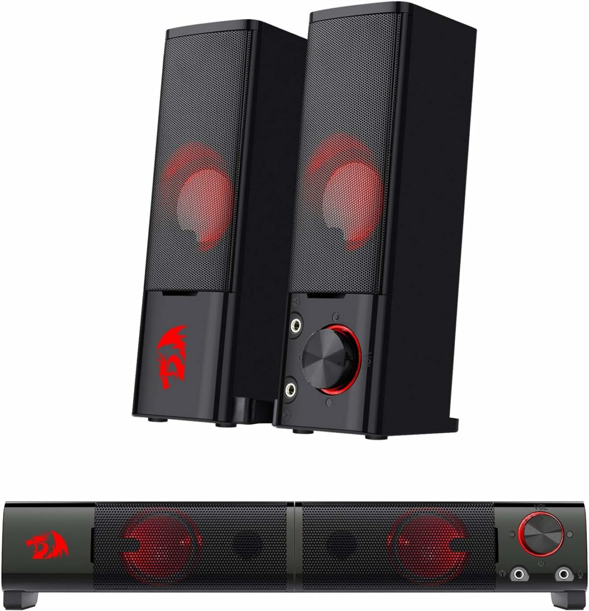 Redragon GS550 Orpheus PC Gaming Speakers, 2.0 Channel Stereo Desktop Computer Sound Bar