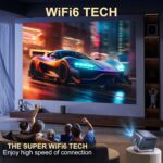 WTONISY LED Projector [ Android 11.0/Electric focus] with WiFi 6 and Auto keystone,12000lumens Movie Projector,Full HD 1080P Supported 360° Angle adjustment Video Projector,home theater A10