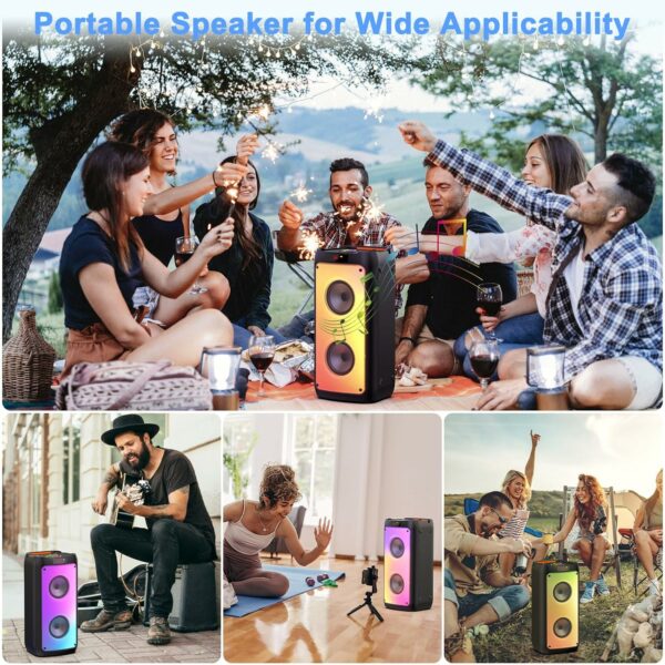 JYX Karaoke Machine with 2 Wireless Microphones, Portable Bluetooth Speaker for Adults & Kids, Big Party PA System with Disco Lights for Gatherings, The Best Gifts for Family