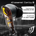 Boult Audio UFO Truly Wireless in Ear Earbuds with 48H Playtime, Built-in App Support, 45ms Low Latency Gaming, 4 Mics ENC, Breathing LEDs, 13mm Bass Drivers Ear Buds TWS, Made in India (Smoky Metal)