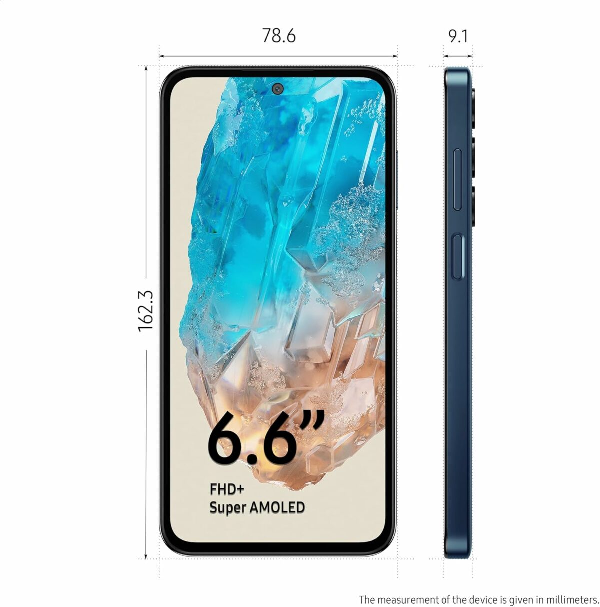 Samsung Galaxy M35 5G (Moonlight Blue,6GB RAM,128GB Storage)| Corning Gorilla Glass Victus+| AnTuTu Score 595K+ | Vapour Cooling Chamber | 6000mAh Battery | 120Hz Super AMOLED Display| Without Charger