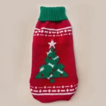 بلوزة كلب بنمط شجرة عيد الميلاد، ملابس كلب صغيرة،