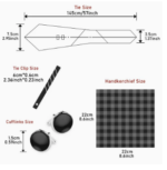 1 مجموعة من ربطات العنق الرجالية، مشبك ربطة العنق، منديل مربع الجيب وأزرار