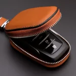 Premium Car Key Chain Key Case Holder With Zipper Scratch-resistant Car Key Cover Dust-proof For Automobile