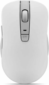 Lenovo Bluetooth Silent Mouse (WL300) - 5 Button Computer Mouse with Silent Left & Right Click – Sculpted Grip, Microsoft Swift Pair, Up to 1600 DPI (White)