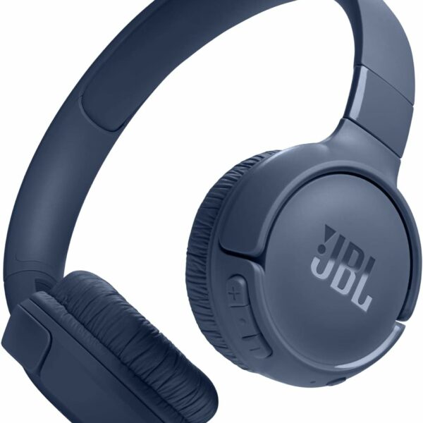 JBL Tune 520BT Wireless On-Ear Headphones, Pure Bass Sound, 57H Battery with Speed Charge, Hands-Free Call + Voice Aware, Multi-Point Connection, Lightweight and Foldable - Blue, JBLT520BTBLUEU