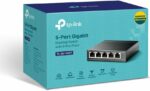 TP-Link 5-Port Gigabit Desktop PoE Switch with 4-Port PoE+, 65 W for all PoE ports, Metal Casing, Plug and Play, Ideal for IP Surveillance and Access Point(TL-SG1005P)